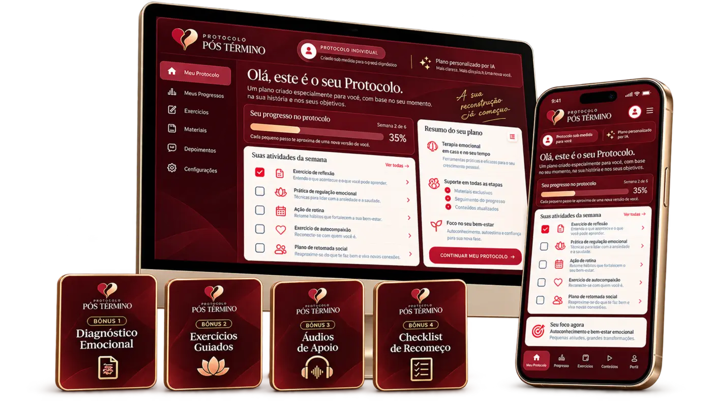 Tudo que você recebe: protocolo, aula, aplicativo e bônus